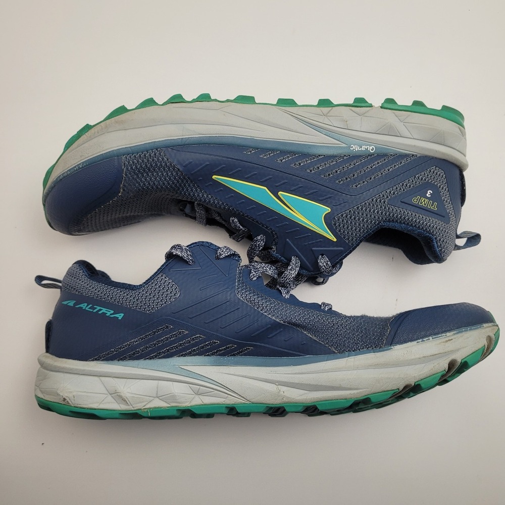 Altra Timp 3 Trail Running Shoes Womens Size 9.5 Blue Gray Teal Sneaker